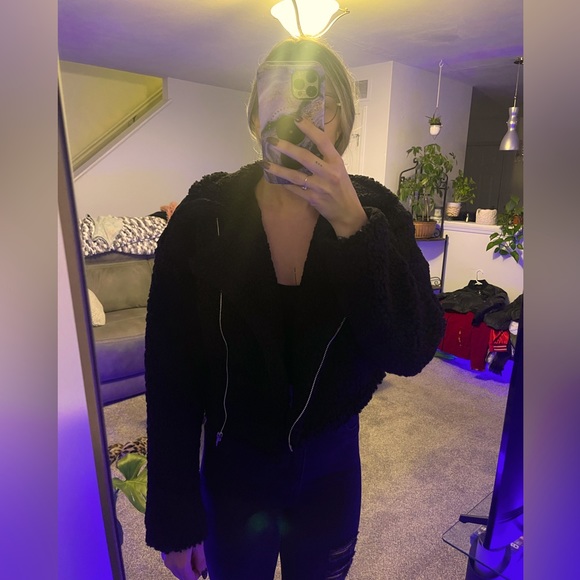 Shein Cropped Teddy Coat - Picture 5 of 5